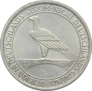 Weimar 3 Reichsmark 1930 J - Rheinlandräumung